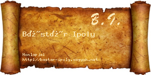 Bástár Ipoly névjegykártya